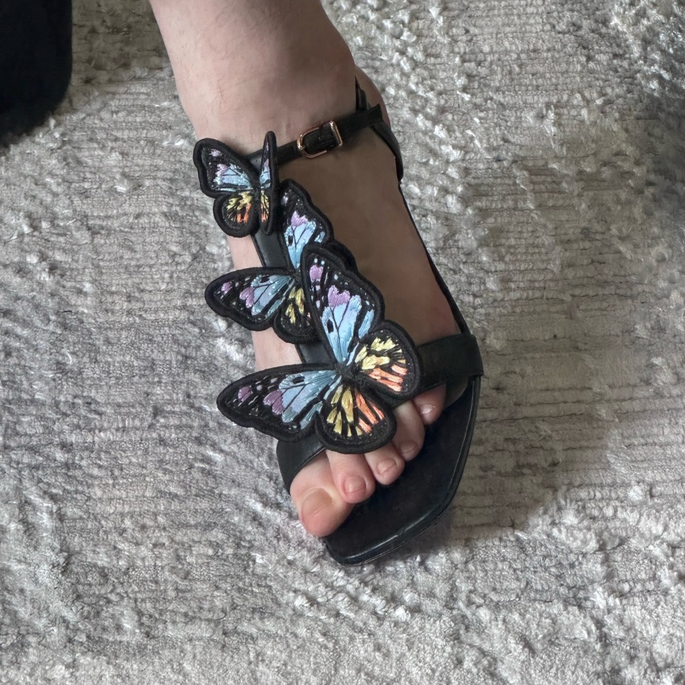 RARE SOPHIA WEBSTER Riva Flat Butterfly Embroidered Sandals 🦋 - Picture 5 of 16